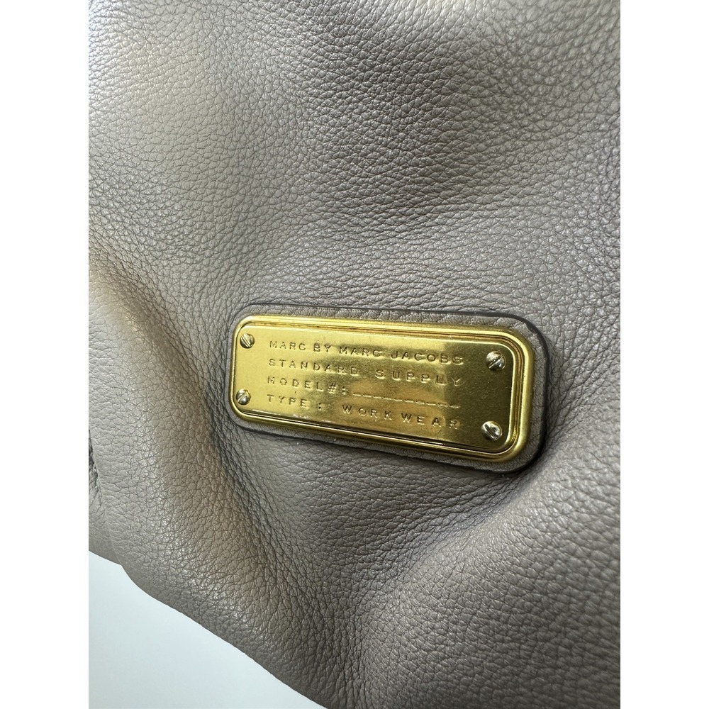 Marc Marc Jacobs Q Fran Tote Taupe Gray Pebbled Leather Shoulder Crossbody Bag - Picture 14 of 16